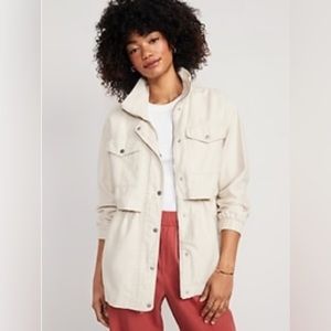 Old Navy NWT Mid-Length Utility Jacket for Women Off-White Size Large